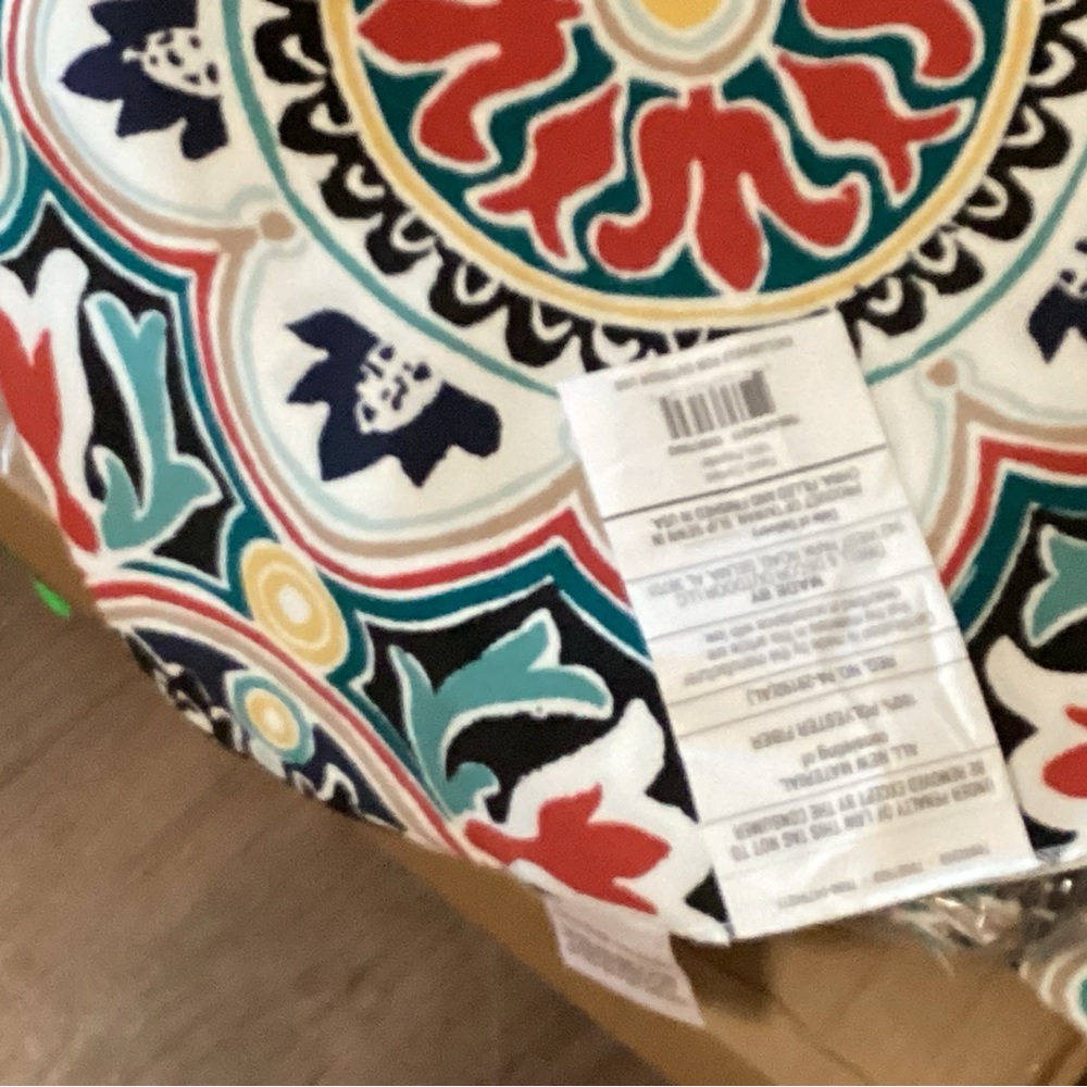 Mainstays Red and Blue Accent Pillows with Intricate Medallion Design